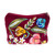 Embroidered cotton cosmetic bag, 'Spring Makeup' - Spring-Themed Embroidered Burgundy 100% Cotton Cosmetic Bag