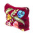 Embroidered cotton cosmetic bag, 'Spring Makeup' - Spring-Themed Embroidered Burgundy 100% Cotton Cosmetic Bag