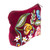 Embroidered cotton cosmetic bag, 'Spring Makeup' - Spring-Themed Embroidered Burgundy 100% Cotton Cosmetic Bag