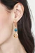 Gold-plated apatite statement earrings, 'Blue Sun and Moon' - Gold-Plated Apatite Statement Earrings with Sun Moon Theme