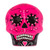Ceramic wall art, 'Face of the Magical Underworld' - Hot Pink Hand-Painted Day of the Dead Skull Ceramic Wall Art