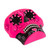 Ceramic wall art, 'Face of the Magical Underworld' - Hot Pink Hand-Painted Day of the Dead Skull Ceramic Wall Art