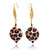 Aretes colgantes de howlite - Pendientes colgantes a Howlite pintados a mano con diseño de mancha marrón