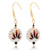 Aretes colgantes de howlite - Pendientes colgantes a Howlite pintados a mano con diseño de mancha marrón