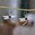 Garnet dangle earrings, 'Dashing Dragonfly' - Dragonfly-Themed Silver Dangle Earrings with Garnet Stones