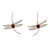 Garnet dangle earrings, 'Dashing Dragonfly' - Dragonfly-Themed Silver Dangle Earrings with Garnet Stones