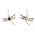 Garnet dangle earrings, 'Dashing Dragonfly' - Dragonfly-Themed Silver Dangle Earrings with Garnet Stones