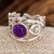 Amethyst cocktail ring, 'Mesmerizing Purple' - Amethyst Sterling Silver Cocktail Ring with Openwork Accents