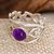 Amethyst cocktail ring, 'Mesmerizing Purple' - Amethyst Sterling Silver Cocktail Ring with Openwork Accents