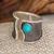 Turquoise wrap cocktail ring, 'Contemporary Touch' - Modern Darkened Silver Wrap Cocktail Ring with Turquoise Gem