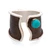 Turquoise wrap cocktail ring, 'Contemporary Touch' - Modern Darkened Silver Wrap Cocktail Ring with Turquoise Gem