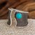Turquoise wrap cocktail ring, 'Contemporary Touch' - Modern Darkened Silver Wrap Cocktail Ring with Turquoise Gem