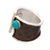 Turquoise wrap cocktail ring, 'Contemporary Touch' - Modern Darkened Silver Wrap Cocktail Ring with Turquoise Gem