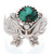 Turquoise cocktail ring, 'Sublime Garden' - Floral Leaf-Themed Natural Turquoise Silver Cocktail Ring