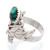 Turquoise cocktail ring, 'Sublime Garden' - Floral Leaf-Themed Natural Turquoise Silver Cocktail Ring