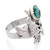 Turquoise cocktail ring, 'Sublime Garden' - Floral Leaf-Themed Natural Turquoise Silver Cocktail Ring