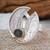 Labradorite wrap cocktail ring, 'Modern Textures' - Textured Modern Labradorite Silver Wrap Cocktail Ring