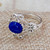 Lapis lazuli cocktail ring, 'Symphony in Blue' - Lapis Lazuli Silver Cocktail Ring with Openwork Accents