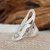 Anillo de cóctel de plata de ley - Moderna Openwork Polished Sterling Silver Ring