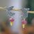 Amazonite and amber drop earrings, 'Blissful Butterfly' - Amazonite Amber Sterling Silver Butterfly Drop Earrings