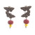 Amazonite and amber drop earrings, 'Blissful Butterfly' - Amazonite Amber Sterling Silver Butterfly Drop Earrings