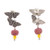 Amazonite and amber drop earrings, 'Blissful Butterfly' - Amazonite Amber Sterling Silver Butterfly Drop Earrings