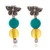 Reconstituted turquoise and amber drop earrings, 'Colorful Monarch' - Reconstituted Turquoise and Amber Butterfly Drop Earrings