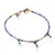Amethyst and reconstituted turquoise beaded charm bracelet, 'Magical Butterflies' - Amethyst Reconstituted Turquoise Butterfly Charm Bracelet