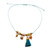 Amazonite and silk tassel bracelet, 'Tassel of Peace' - Turquoise Silk and Amazonite Tassel Bracelet from Mexico