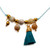 Amazonite and silk tassel bracelet, 'Tassel of Peace' - Turquoise Silk and Amazonite Tassel Bracelet from Mexico