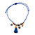 Lapis lazuli and silk tassel bracelet, 'Tassel of Truth' - Blue Silk and Lapis Lazuli Tassel Bracelet Made in Mexico