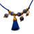 Lapis lazuli and silk tassel bracelet, 'Tassel of Truth' - Blue Silk and Lapis Lazuli Tassel Bracelet Made in Mexico