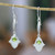 Peridot dangle earrings, 'Lucky Alhambra' - Classic-Inspired Natural Peridot and Silver Dangle Earrings