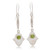 Peridot dangle earrings, 'Lucky Alhambra' - Classic-Inspired Natural Peridot and Silver Dangle Earrings