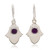 Amethyst dangle earrings, 'Wise Alhambra' - High-Polished Natural Amethyst and Silver Dangle Earrings