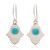 Turquoise dangle earrings, 'Peaceful Alhambra' - Artisan-Made Natural Turquoise and Silver Dangle Earrings thumbail