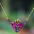 Collar colgante de papel maché chapado en oro - Collar de corazón de oro de 14k con temas de colibrí