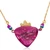 Collar colgante de papel maché chapado en oro - Collar de corazón de oro de 14k con temas de colibrí