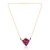 Collar colgante de papel maché chapado en oro - Collar de corazón de oro de 14k con temas de colibrí