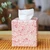 Ceramic tissue box cover, 'Talavera Delight' - Handcrafted Talavera-Style Ceramic Tissue Box Cover in Pink