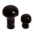 Marble home accents, 'Midnight Mushrooms' (pair) - 2 Black Mushroom-Themed Hand-Carved Marble Home Accents