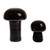 Marble home accents, 'Midnight Mushrooms' (pair) - 2 Black Mushroom-Themed Hand-Carved Marble Home Accents
