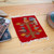 Zapotec wool table mat, 'Red Bird Kingdom' - Red Handwoven Zapotec Style Bird Decorative Wool Table Mat