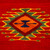Zapotec wool cushion cover, 'Vibrant Eye of God' - Zapotec Red Wool Cushion Cover Woven by Hand in Mexico