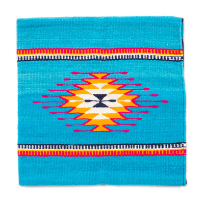 Zapotec wool cushion cover, 'Dazzling Diamond' - Diamond-Themed Zapotec Hand-Woven Wool Cushion Cover