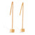 Gold-plated threader earrings, 'Window to Pulse' - Modern 24k Gold-Plated Threader Earrings from Mexico