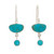 Turquoise dangle earrings, 'Half-Moons of Calm' - High-Polished Turquoise Half-Moon-Shaped Dangle Earrings thumbail