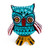 Wood alebrije figurine, 'Turquoise Owl' - Turquoise Hand-Painted Wood Alebrije-Style Owl Figurine