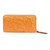 Leather wallet, 'Floral Pattern in Copper' - Embossed Floral and Leaf-Patterned Leather Wallet in Copper