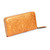 Leather wallet, 'Floral Pattern in Copper' - Embossed Floral and Leaf-Patterned Leather Wallet in Copper